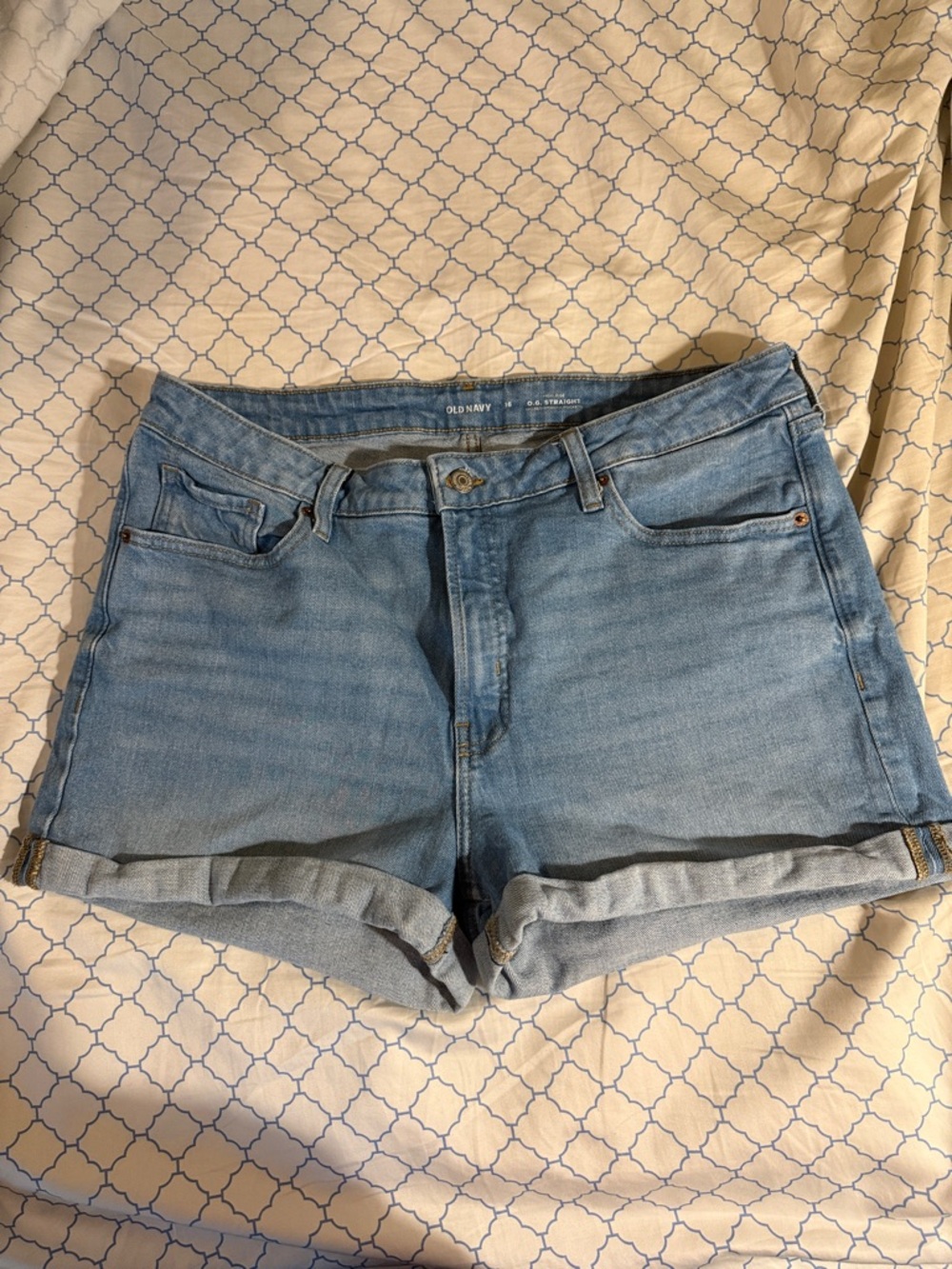 Old Navy Light Blue Rolled-Hem Denim Shorts